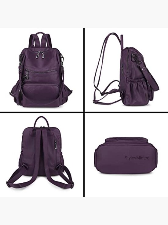 Convertible Travel Backpack Purse Women Vegan Leather Tassel Shoulder Bag main image 4